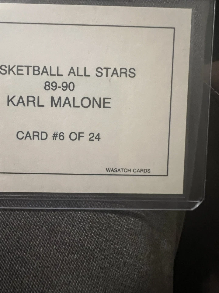 1989-90 WASATCH CARDS "KARL MALONE" BASKETBALL CARD #6 - Image 3 of 3