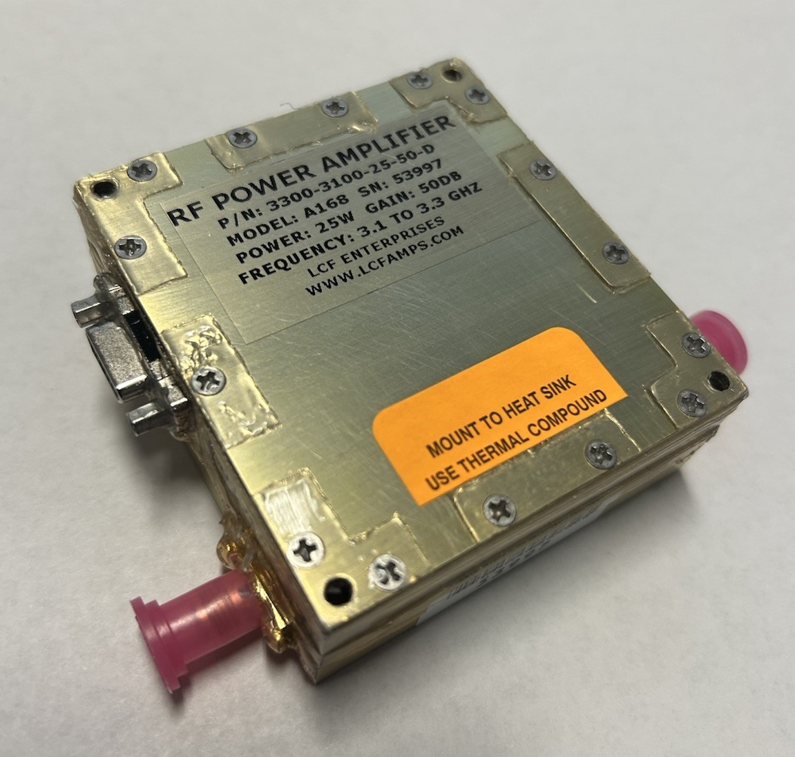 RF Power Amplifier 25W 3.1-3.3 GHz New