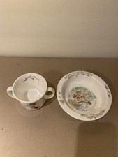 Royal Albert Beatrix Potter Bone China Child  s Cup  Bowl Set Vintage England