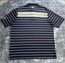 FootJoy Polo Shirt Men 2XL XXL Blue Stripe Performance Stretch Short Sleeve Golf