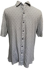 Hart Schaffner Marx Mens Shirt Sz Medium Blue Cotton Stretch Golf Shirt