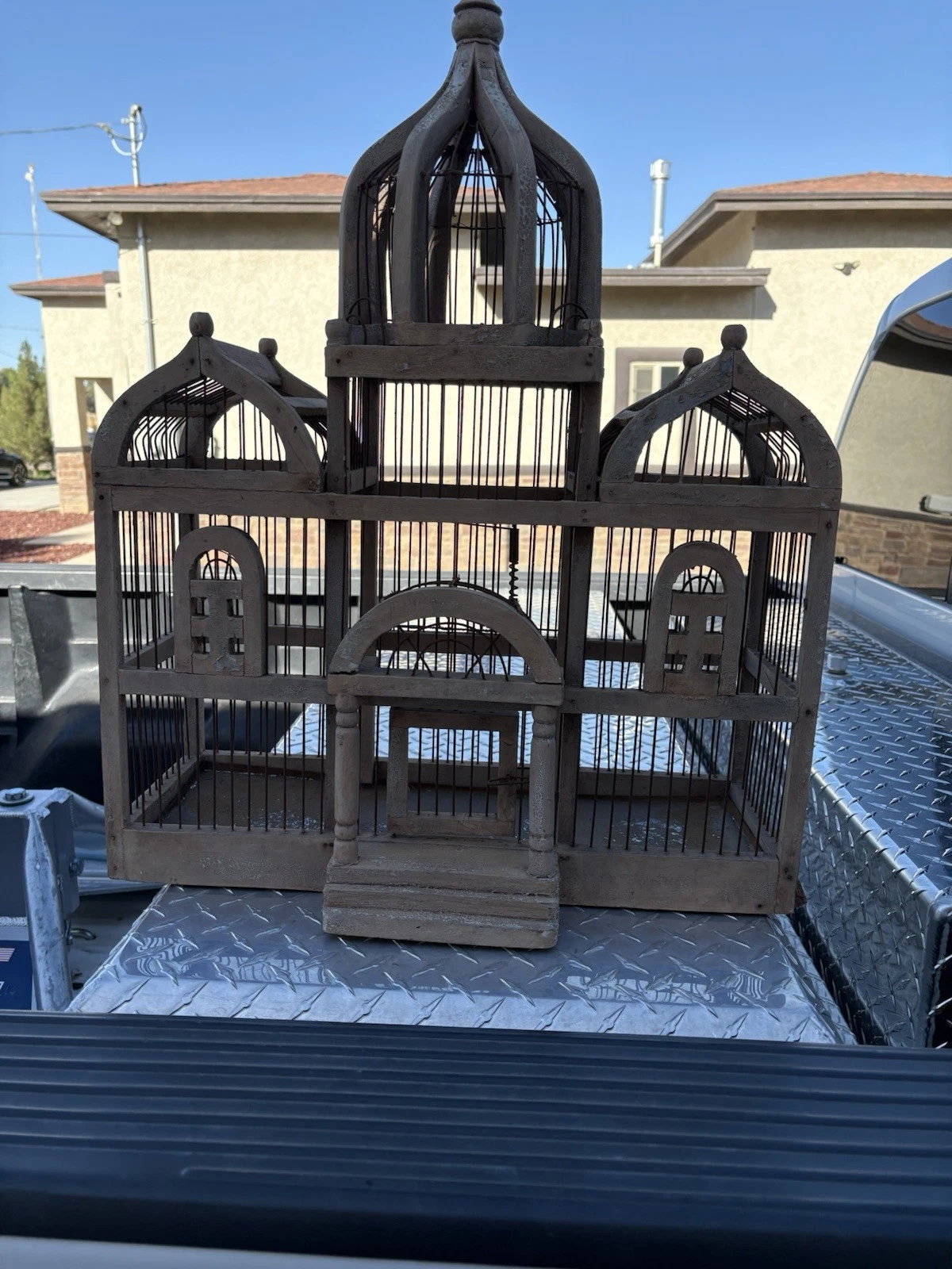 Antique Bird Cage Victorian Style Bird House Wooden & Wired w/ Drop Tray
Opens in a new window or ta