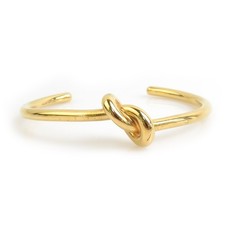 Auth CELINE Knot Bracelet Bangle Gold Metal - 56196g