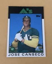 Topps 1986 Traded Jose Canseco #20T Oakland Athletics Rookie Baseball Card. rookie card picture