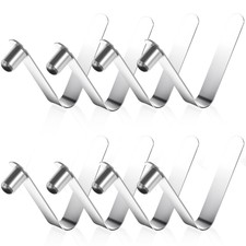 8 Pcs Kayak Paddle Spring Snap Clips, V-Shaped Tent Pole Clips - Stainless Stee