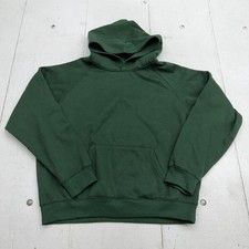 Sudadera con Capucha Verde Sólido Para Hombres Mediana Verde Polar Pullover Bolsillo Canguro