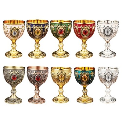 2Pcs Drink Cup Vintage Medieval Goblet Drinking Glass Home Drinkware Enduring