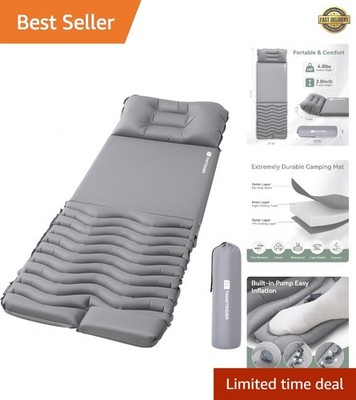Comfortable 4-Season Self-Inflating Camping Mattress with Pillow & Easy Inflate