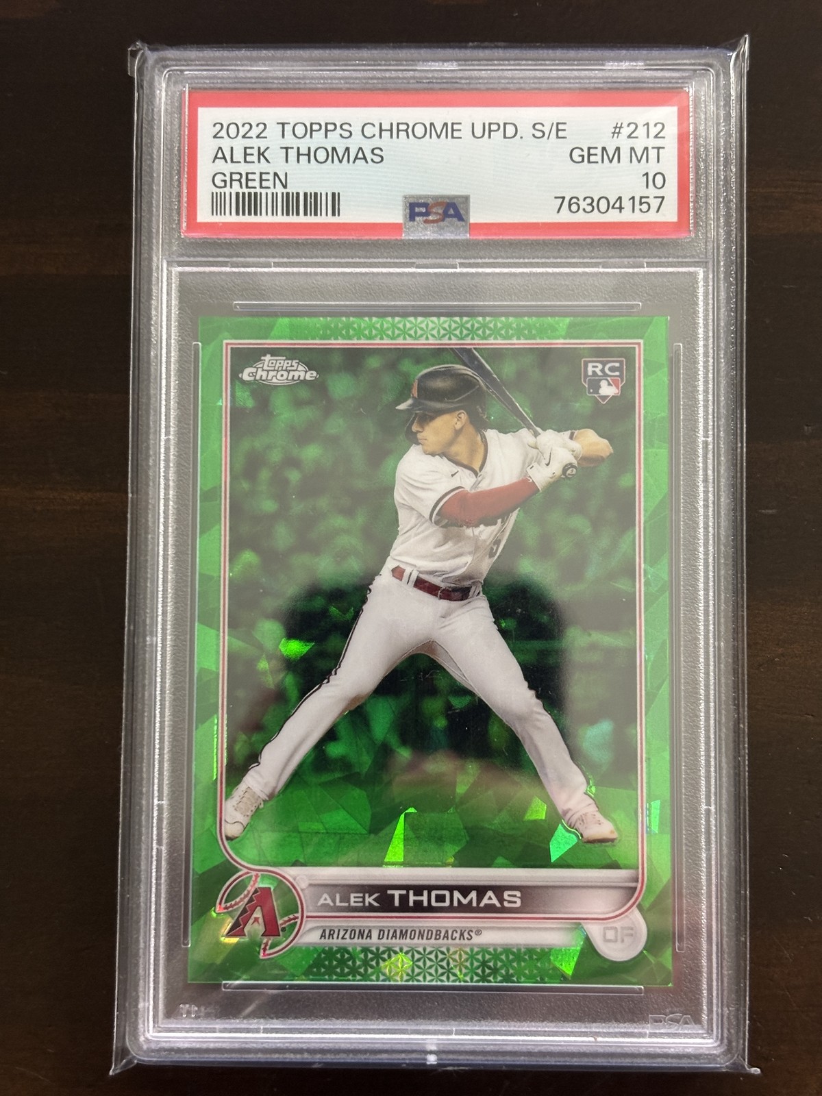 2022 Topps Chrome Update Sapphire #US212 Alek Thomas Green PSA 10 #/75