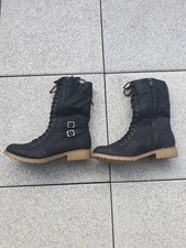 Jumex Damen Stiefeletten / Boots, schwarz, Größe 42, Leder-Optik