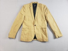 H M Men Blazer Jacket 38R Brown Single Button Slim Fit Formal Business Office