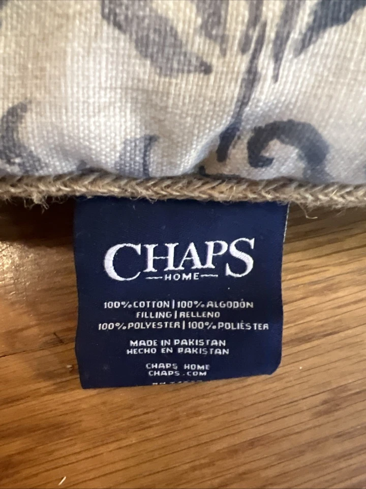 4 Pc Chaps Ralph Lauren Bluff Point Queen Comforter Shams Bed Skirt Blue White - Image 2 of 4