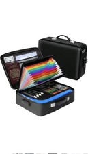 Fireproof Document Box, Hard Case Fireproof Document Organizer with Lock, Water