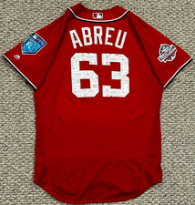 ABREU size 46 #63 2018 Washington Nationals game used jersey SPRING