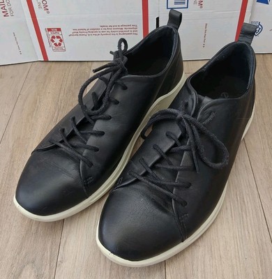 ECCO Flexure Runner Black Leather Women's Sneakers Size US 7.5M / EU 38