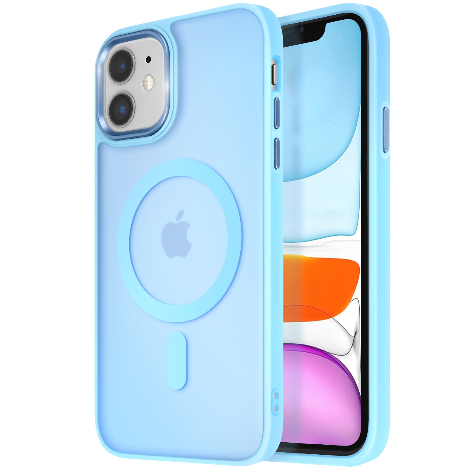Coque iPhone 11 bleu pastel Avizar Frost pour le bureau et les sorties