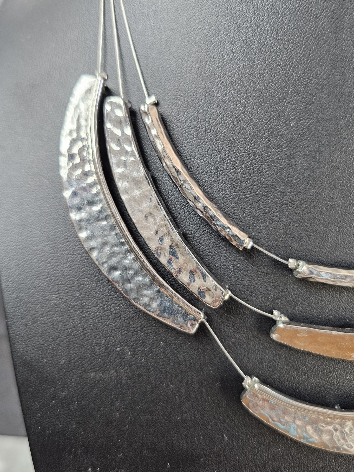 Chico's  Multi-Strand Statement Hammered Silver  … - image 4