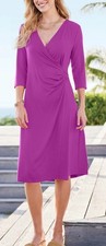NWT SOFT SURROUNDINGS Size Small Hyannis Dress Faux Wrap Orchid $99.00