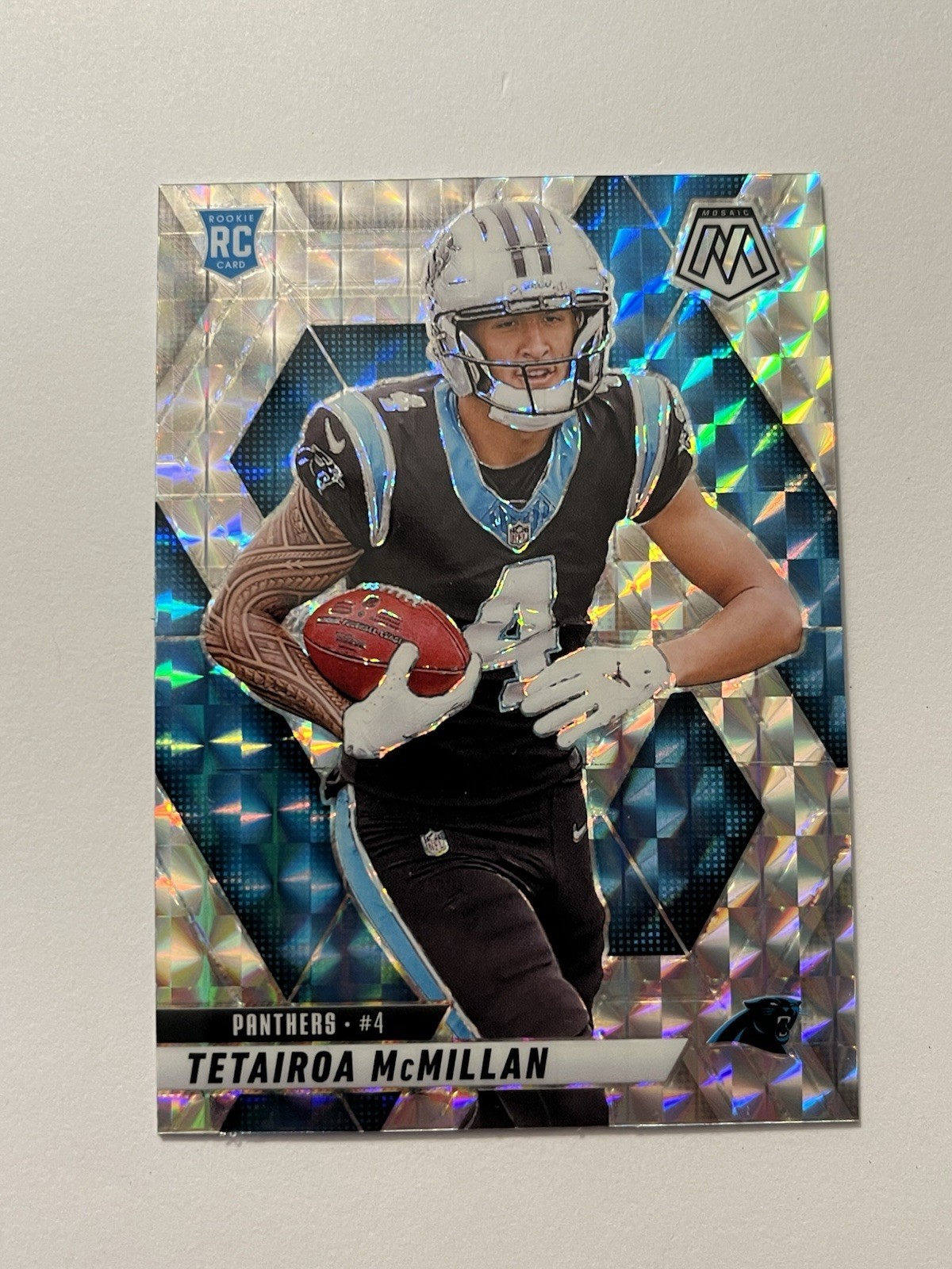 2025 Panini Mosaic #309 Tetairoa McMillan Silver Mosaic RC Panthers Rookie