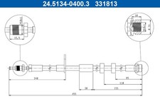 Bremsschlauch ATE 24.5134-0400.3 für FORD FOCUS 3 Turnier MAX 2 DXA CB7 CEU Van