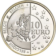 Künker: Belgien, 10 Euro 2005, 60 Jahre Ende 2. Weltkrieg, Silber, PP