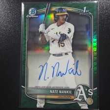 2025 Bowman Chrome Prospects Nate Nankil #CPA-NN Green Reptilian Refractor /99