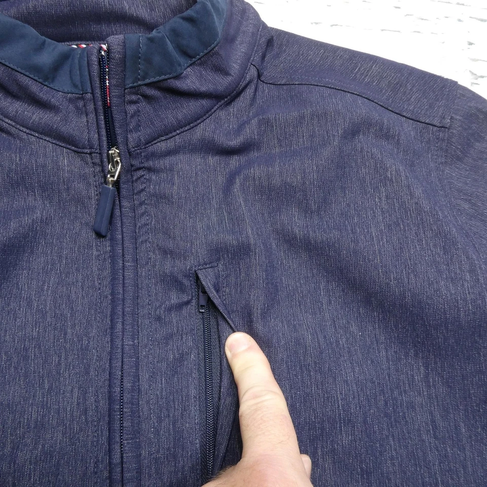 Chaqueta Johnston & Murphy Para Hombre Grande Azul Marino XC4 Extreme Comfort Cremallera Completa Softshell Foto 4 de 4