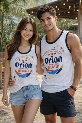 Orion Beer sleeveless T-shirt tank top Okinawa Limited Edition JAPAN White