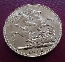 1918 MELBOURNE MINT KING  GEORGE V 22ct GOLD FULL SOVEREIGN