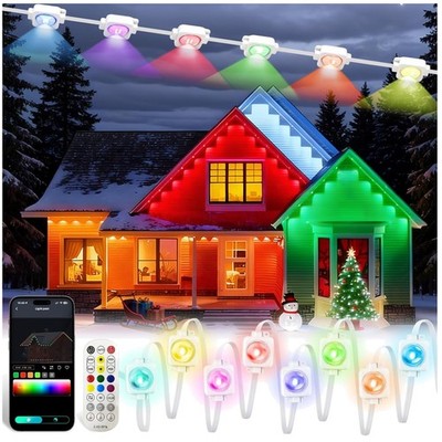 Permanent Outdoor Lighting - 50FT Smart RGB-IC House Lights