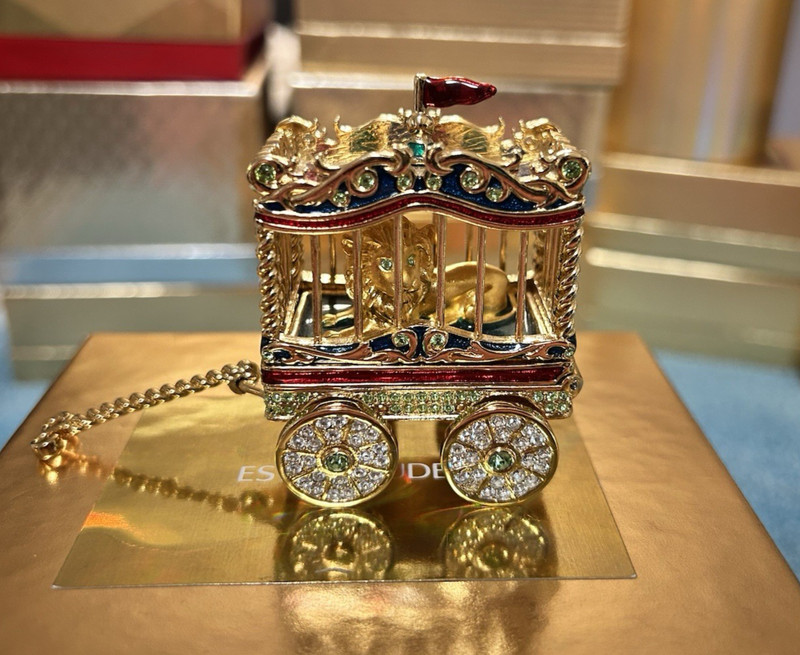 ** RARE *  ESTEE LAUDER  "CIRCUS LION CAGE" SOLID PERFUME COMPACT 2002 EXCELLENT
