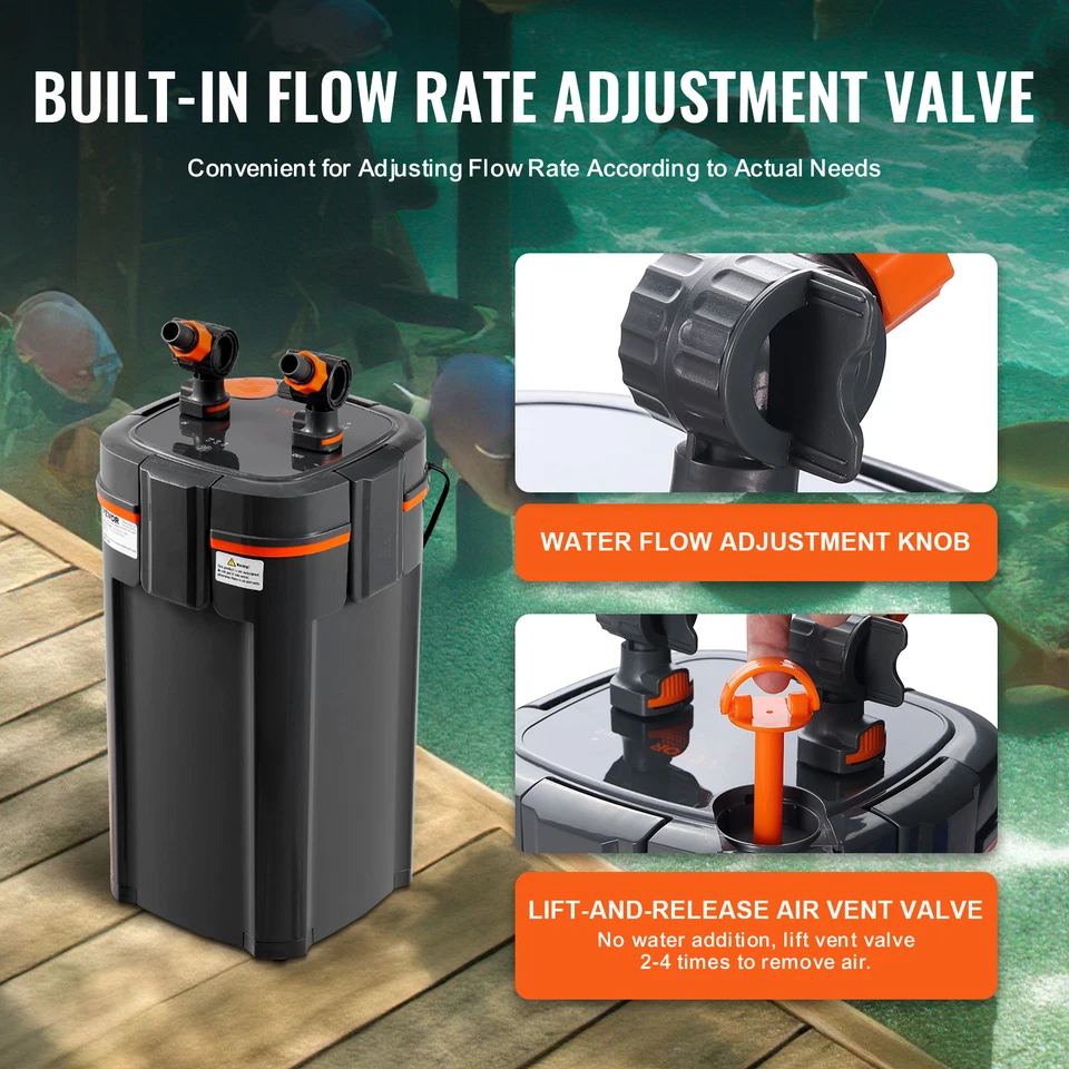Filtro de bote de acuario VEVOR 200 galones 20 W lámpara UV pecera silenciosa Foto 4 de 4