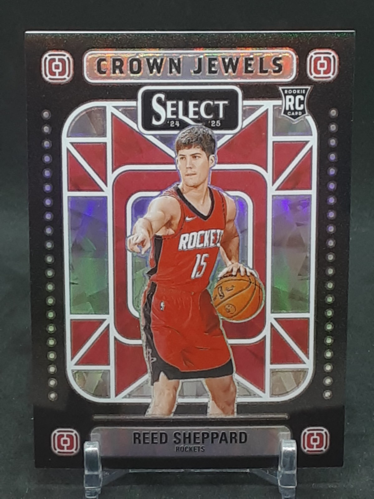 REED SHEPPARD 2024-25 SELECT CROWN JEWELS ROOKIE ROCKETS QQ