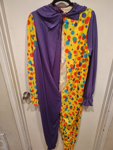 Costume pagliaccio adulto multicolore rubini tuta taglia M/L Halloween cosplay circo - Foto 4 di 6
