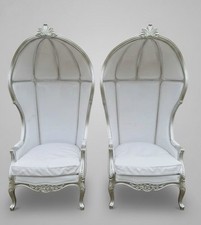 Paire De Fauteuils D’Apparat Louis XIV - Louis XV, Style Baroque, Trône à Dôme ￼