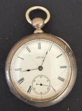 1877 Waltham 11j PS Bartlett Open Dueber Silver Coin Pocket Watch 18s NO KEY
