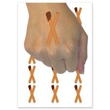 Delicious Churros Pastry Temporary Tattoo Water Resistant Fake Body Art Set