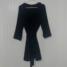 Madewell Ruffled Wrap Dress in Floral Jacquard size large black