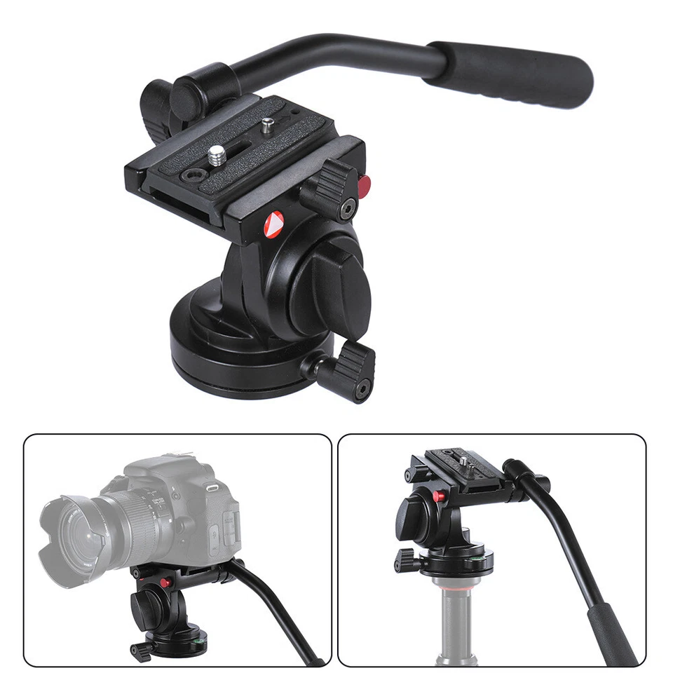 KINGJOY Flexible Aluminum DSLR Camera Tripod Head Fluid Video for Sony Nikon - Image 3 of 4