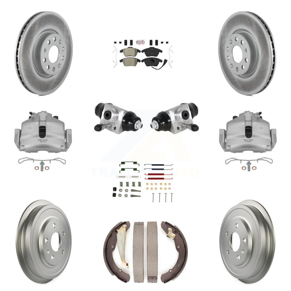 Front Rear Brake Caliper Rotor Drum Semi-Metallic Pad Shoe Cylinder Replacement Kit for Enhanced Braking Performance