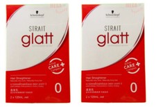 2 x Schwarzkopf Glatt Professional Hair Straightener Curly Frizzy Cream No 0