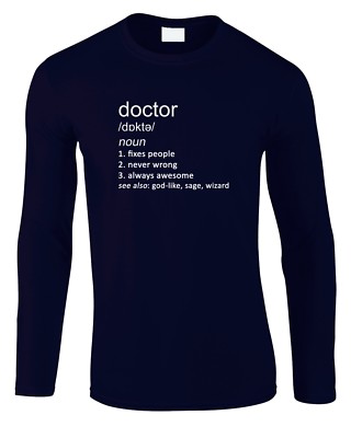 Arzt Herren Langarm T-Shirt Arzt Krankenhaus Chirurgie Job Geschenk Witz Geburtstag