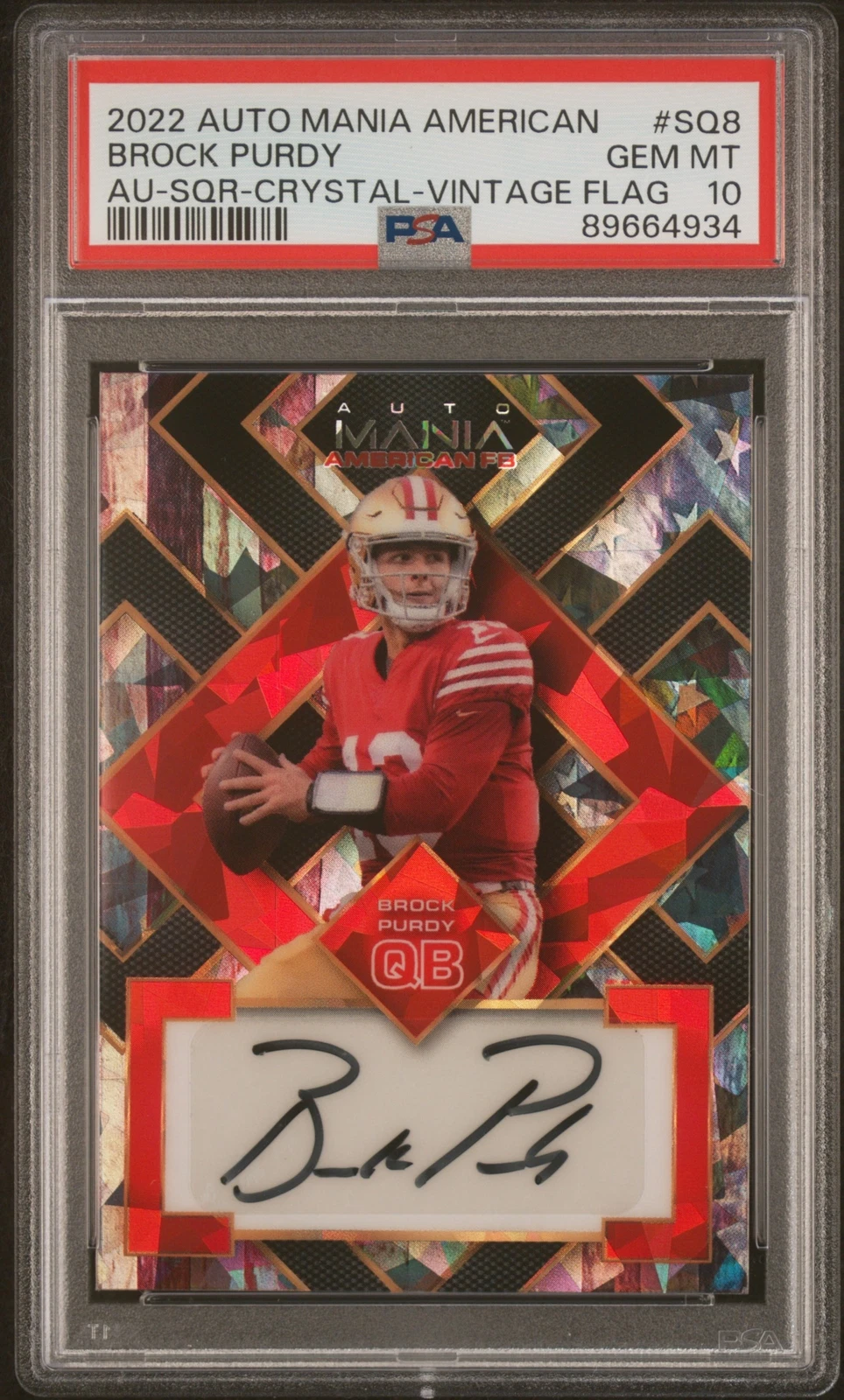 Brock Purdy Wild Card Auto Mania American Football Autographs #SQ8 Square-Rainbow-Fireworks