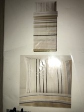 IKEA TWIN Quilt Cover Pillowcase Bed Set Pink White Beige Gray Striped - NEW