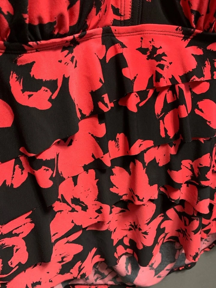 Camiseta tankini verde aguamarina para mujer, talla 2x talla grande roja y negra Foto 2 de 4