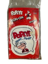 5 INCH POPEYE TOOT TOOT Iron-On/Sew-On Felt Patch 1980 4 Vintage Shirts