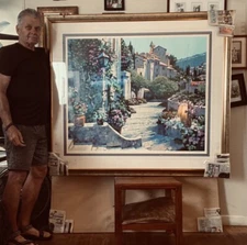 X-LARGE Framed Howard Behrens Lithograph "OLD WORLD CHARM"  Signed A/P # 45/75