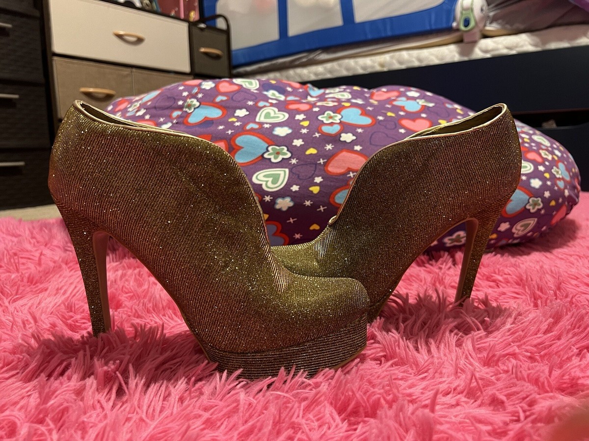 Chinese Laundry Lickety Split Glittery Gold Platform High Heel