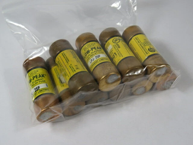 Bussmann LPJ-2SP Dual Element Time Delay Fuse 2A 600V Lot of 10 USED - Image 2 of 3
