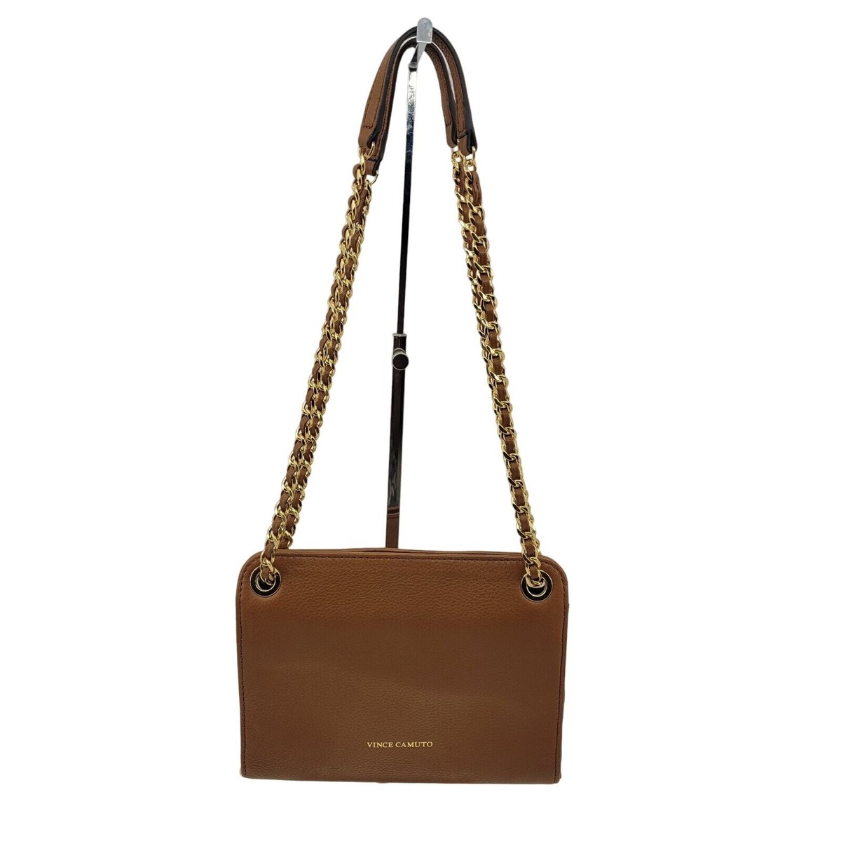Vince Camuto Small Brown Purse Gold Chain Shoulder Crossbody